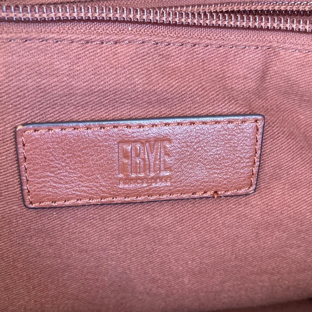 Frye Cognac Brown Leather Crossbody/Satchel Dome Bag with Gold Hardware - GUC - Picture 6 of 7